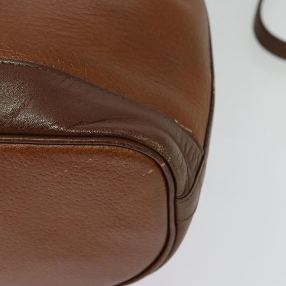 Burberrys Shoulder Bag Leather Brown Gold Auth ep9929