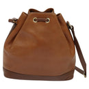 Burberrys Shoulder Bag Leather Brown Gold Auth ep9929-2