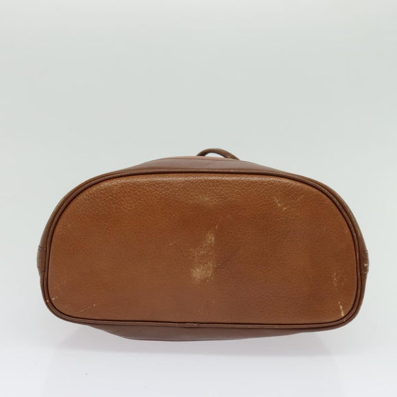 Burberrys Shoulder Bag Leather Brown Gold Auth ep9929