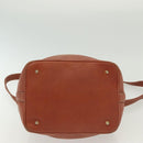 Burberrys Hand Bag Leather 2way Brown Gold Auth ep9930-5