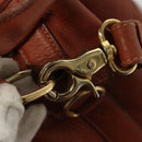 Burberrys Hand Bag Leather 2way Brown Gold Auth ep9930-11