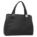 BURBERRY Hand Bag Leather Black Gold Auth ep9938-1