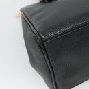 BURBERRY Hand Bag Leather Black Gold Auth ep9938-14