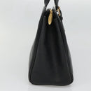 BURBERRY Hand Bag Leather Black Gold Auth ep9938-3