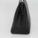 BURBERRY Hand Bag Leather Black Gold Auth ep9938-4