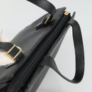 BURBERRY Hand Bag Leather Black Gold Auth ep9938-6