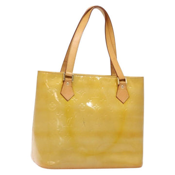 LOUIS VUITTON Monogram Vernis Houston Hand Bag Beige M91004 LV Auth ep9941