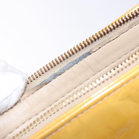 LOUIS VUITTON Monogram Vernis Houston Hand Bag Beige M91004 LV Auth ep9941