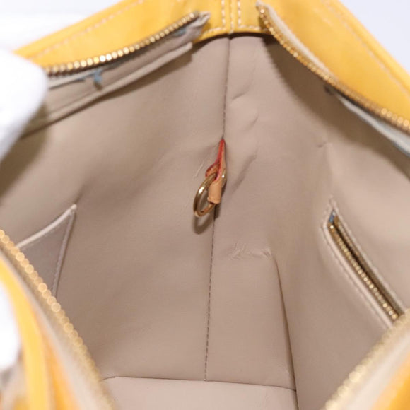 LOUIS VUITTON Monogram Vernis Houston Hand Bag Beige M91004 LV Auth ep9941