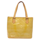 LOUIS VUITTON Monogram Vernis Houston Hand Bag Beige M91004 LV Auth ep9941-2