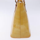 LOUIS VUITTON Monogram Vernis Houston Hand Bag Beige M91004 LV Auth ep9941-4