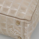CHANEL New Travel Line Tote Bag Nylon Beige Gold CC Auth ep9942-15