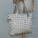 CHANEL New Travel Line Tote Bag Nylon Beige Gold CC Auth ep9942-22