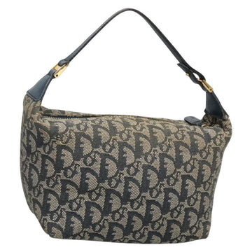 Christian Dior Trotter Canvas Hand Bag Navy Gold Auth ep9943