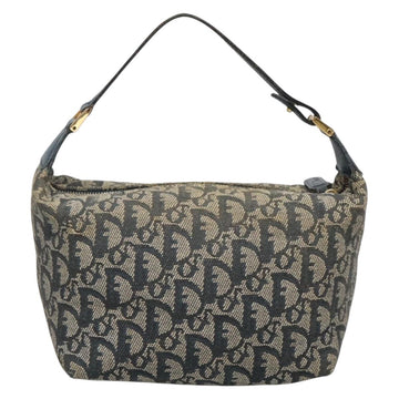 Christian Dior Trotter Canvas Hand Bag Navy Gold Auth ep9943 - 0