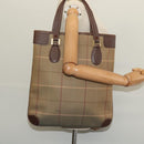 Burberrys Nova Check Tote Bag Canvas Beige Gold Auth ep9944-19