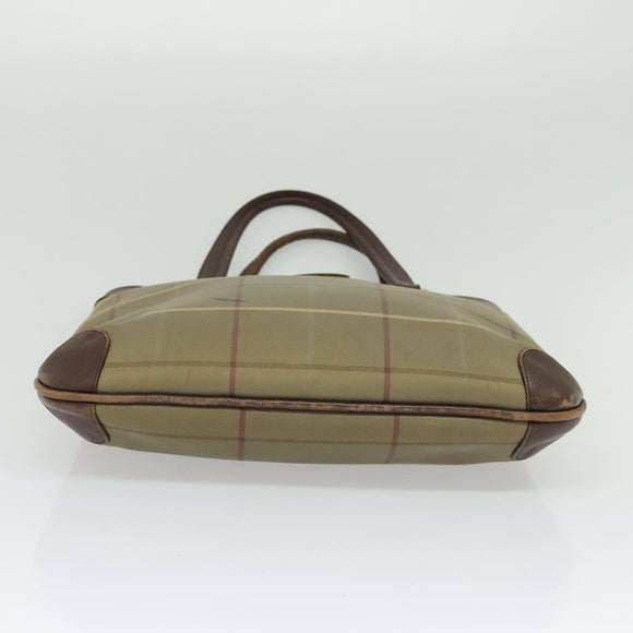 Burberrys Nova Check Tote Bag Canvas Beige Gold Auth ep9944