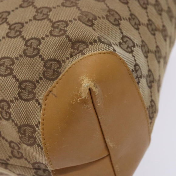 GUCCI GG Canvas Tote Bag Beige Silver 019 0401 Auth ep9945