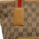 GUCCI GG Canvas Tote Bag Beige Silver 019 0401 Auth ep9945-18