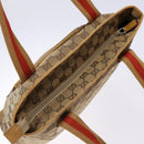 GUCCI GG Canvas Tote Bag Beige Silver 019 0401 Auth ep9945-6