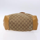 GUCCI GG Canvas Tote Bag Beige Silver 019 0401 Auth ep9945-5