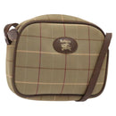 Burberrys Nova Check Shoulder Bag Canvas Beige Gold Auth ep9949-1