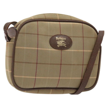 Burberrys Nova Check Shoulder Bag Canvas Beige Gold Auth ep9949