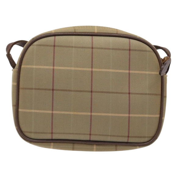 Burberrys Nova Check Shoulder Bag Canvas Beige Gold Auth ep9949