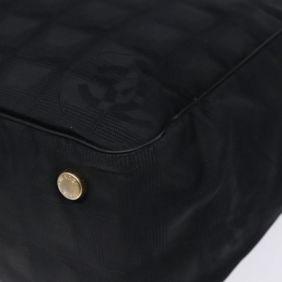 CHANEL New Travel Line Hand Bag Nylon Black CC Auth ep9954