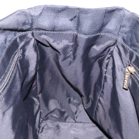 CHANEL New Travel Line Hand Bag Nylon Black CC Auth ep9954