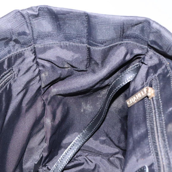 CHANEL New Travel Line Hand Bag Nylon Black CC Auth ep9954