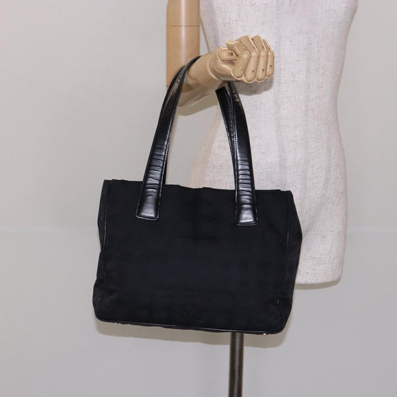 CHANEL New Travel Line Hand Bag Nylon Black CC Auth ep9954