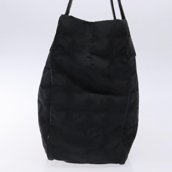 CHANEL New Travel Line Hand Bag Nylon Black CC Auth ep9954