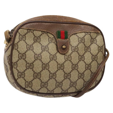 GUCCI GG Supreme Web Sherry Line Bag PVC Beige Gold 007 58 6112 Auth ep9956