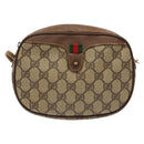 GUCCI GG Supreme Web Sherry Line Bag PVC Beige Gold 007 58 6112 Auth ep9956-2
