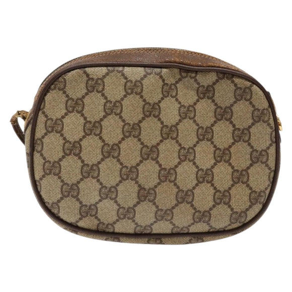 GUCCI GG Supreme Web Sherry Line Bag PVC Beige Gold 007 58 6112 Auth ep9956