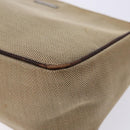 GUCCI Web Sherry Line Accessory Pouch Canvas Beige Silver Auth ep9957-10