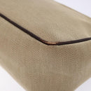GUCCI Web Sherry Line Accessory Pouch Canvas Beige Silver Auth ep9957-12