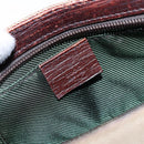 GUCCI Web Sherry Line Accessory Pouch Canvas Beige Silver Auth ep9957-16