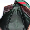 GUCCI Web Sherry Line Accessory Pouch Canvas Beige Silver Auth ep9957-19