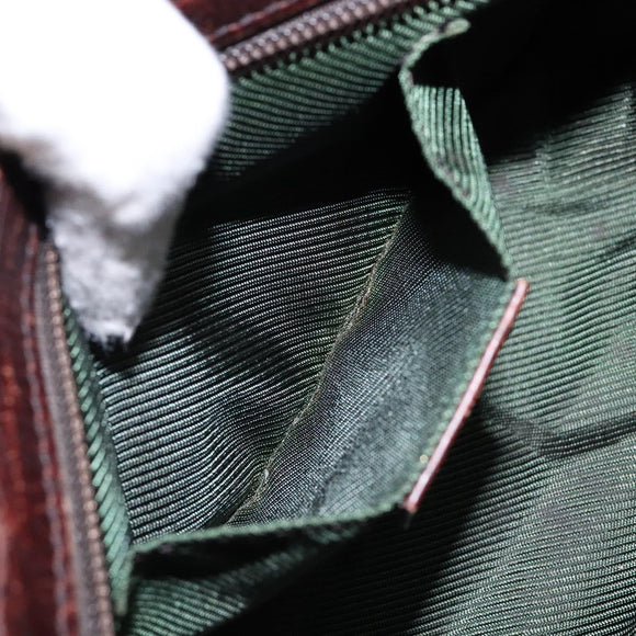 GUCCI Web Sherry Line Accessory Pouch Canvas Beige Silver Auth ep9957