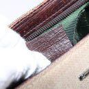 GUCCI Web Sherry Line Accessory Pouch Canvas Beige Silver Auth ep9957-21