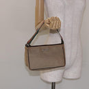 GUCCI Web Sherry Line Accessory Pouch Canvas Beige Silver Auth ep9957-22