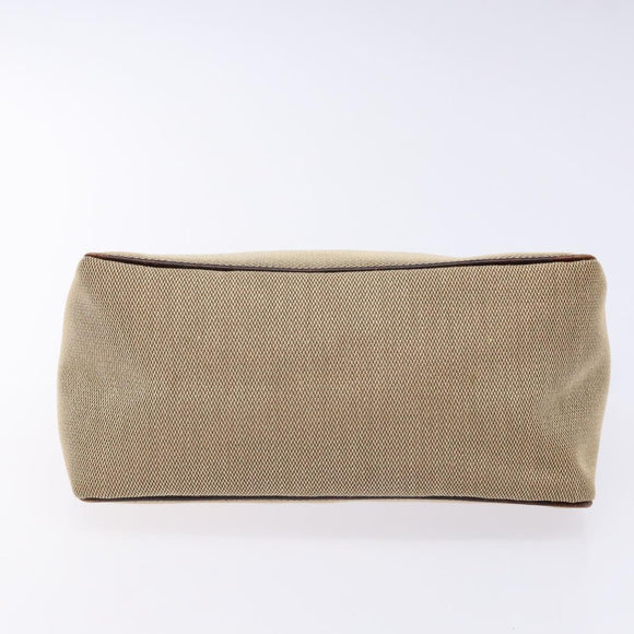 GUCCI Web Sherry Line Accessory Pouch Canvas Beige Silver Auth ep9957