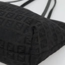 FENDI Zucchino Canvas Hand Bag Black Silver Auth ep9961-14