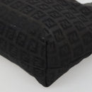 FENDI Zucchino Canvas Hand Bag Black Silver Auth ep9961-16