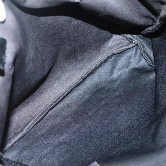 FENDI Zucchino Canvas Hand Bag Black Silver Auth ep9961