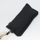 FENDI Zucchino Canvas Hand Bag Black Silver Auth ep9961-20