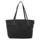 FENDI Zucchino Canvas Hand Bag Black Silver Auth ep9961-2