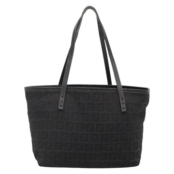 FENDI Zucchino Canvas Hand Bag Black Silver Auth ep9961 - 0
